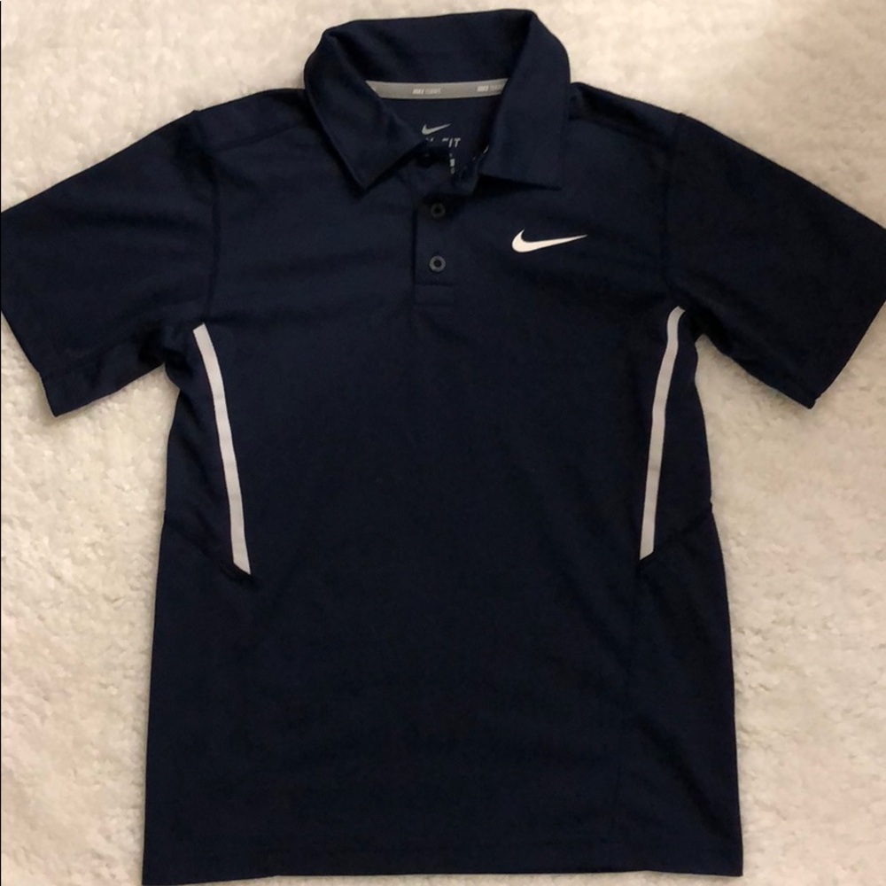 Boys navy size Medium collared tennis/dress shirt